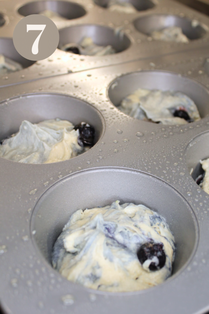 Scooped batter into muffin tins.