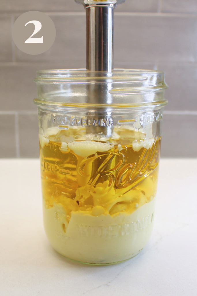 Immersion blender started inside jar.