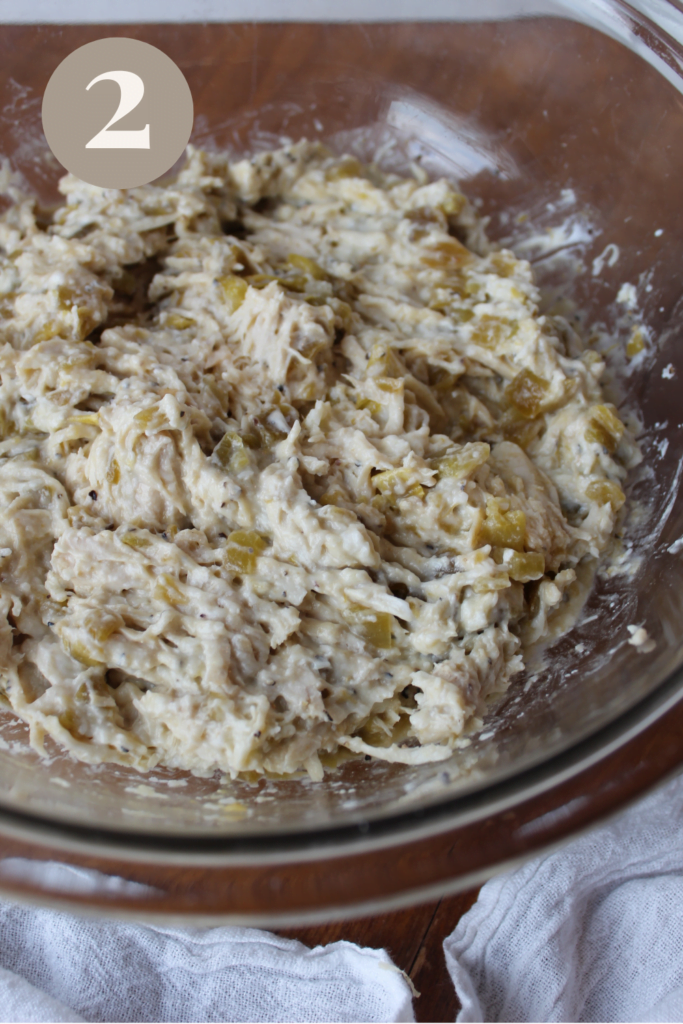 Enchilada ingredients mixed into a filling.